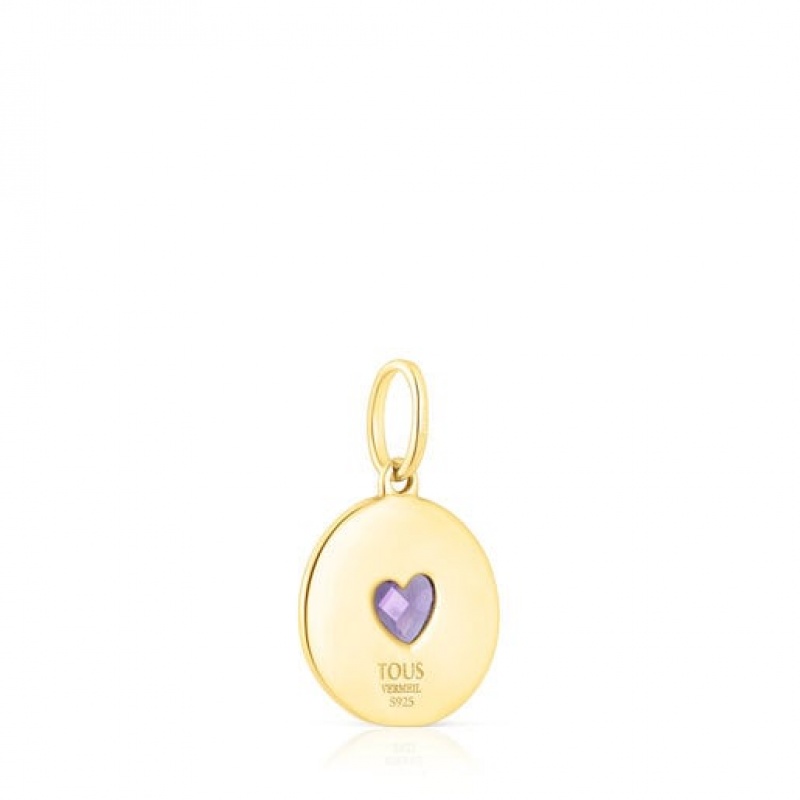 Přívěsky Tous Medallion With Amethyst Heart Aelita Zlaté | CZ-QOFMKI497