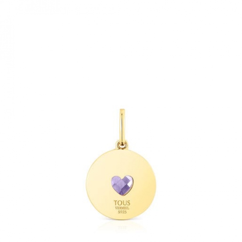 Přívěsky Tous Medallion With Amethyst Heart Aelita Zlaté | CZ-QOFMKI497