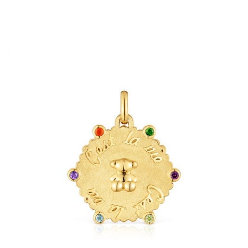 Přívěsky Tous Medium Bear With Gemstones Sugar Party Zlaté | CZ-JZNOQH815