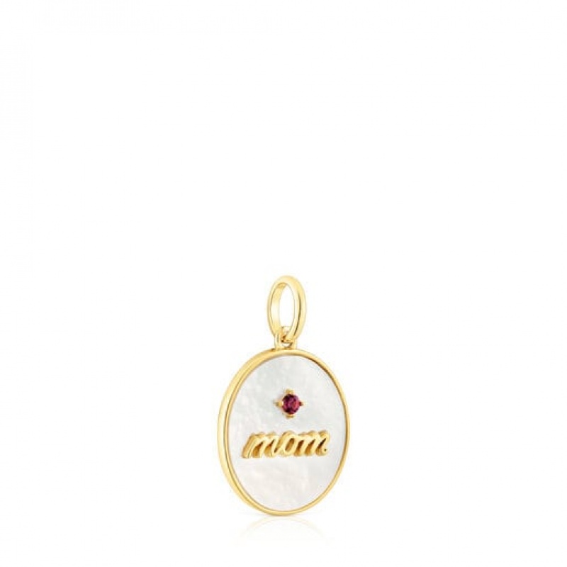 Přívěsky Tous Mom Medallion With Mother-of-pearl Zlaté | CZ-PFHJYO467