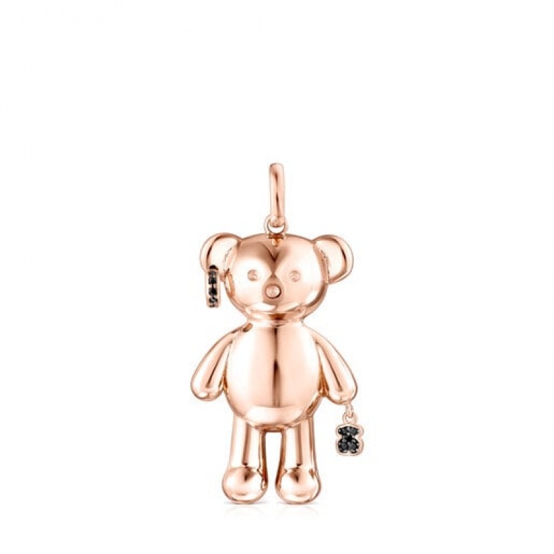 Přívěsky Tous Teddy Bear Punk With Spinels Růžové Zlaté | CZ-DTEUKO608