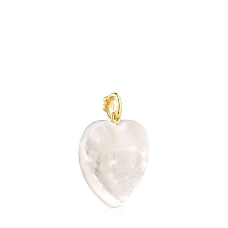 Přívěsky Tous Valentines Day Heart With Mother-of-pearl Zlaté | CZ-YZMQJF097