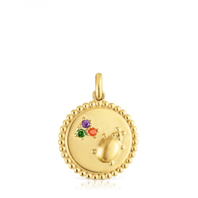 Přívěsky Tous Virtual garden Medallion With Gemstones Zlaté | CZ-VEZHDC483