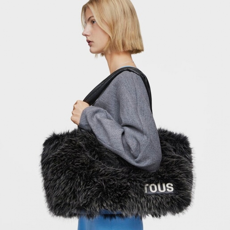 Tote Tous Large Carol Warm Černé | CZ-RFKMGH836