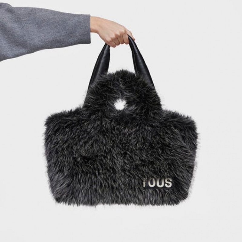 Tote Tous Large Carol Warm Černé | CZ-RFKMGH836