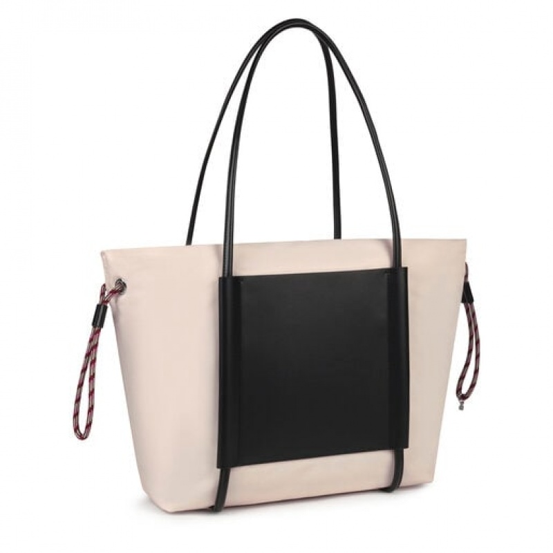 Tote Tous Large Nude Empire Soft Béžový Černé | CZ-VJEICH481