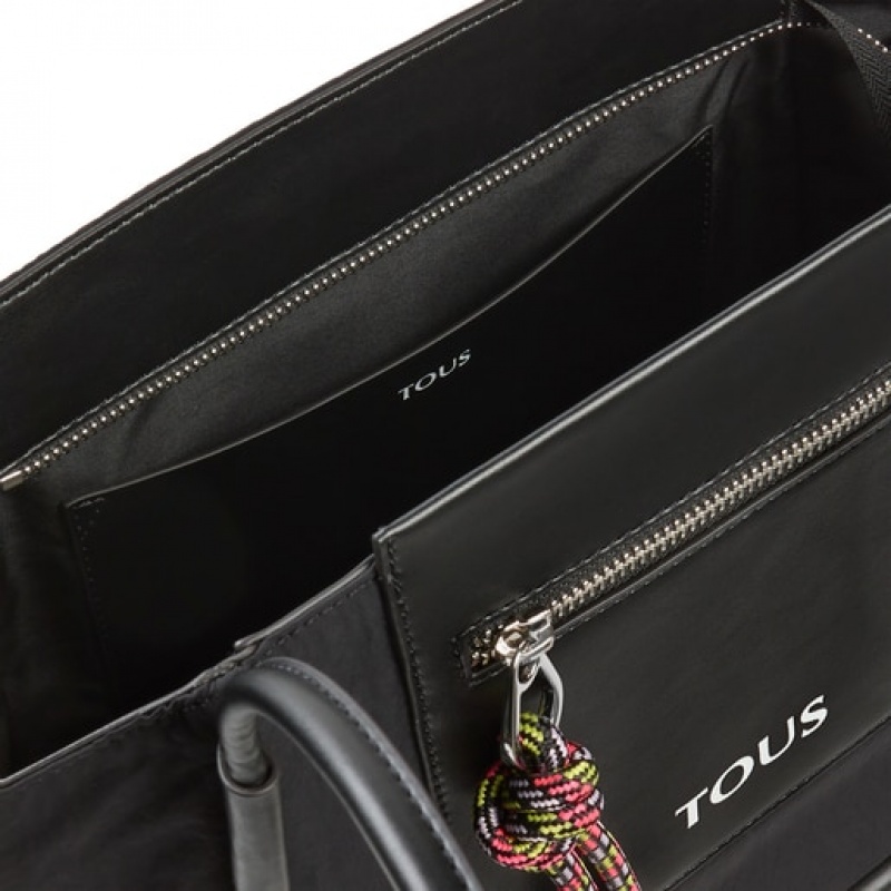 Tote Tous Medium Empire Bavlněné Černé | CZ-RKBIGJ817