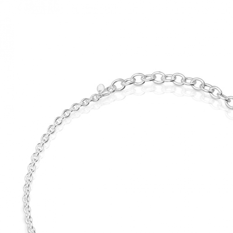 Řetízkový Popruh Tous Calin Choker With Round Rings Stříbrné | CZ-NQEIZF398