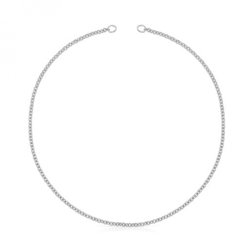 Řetízkový Popruh Tous Choker 42cm Hold Stříbrné | CZ-OFWSKD321