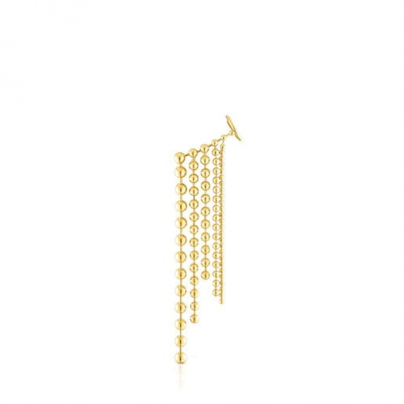 Řetízkový Popruh Tous Gloss Earcuff With Five Zlaté | CZ-QLJNMP790