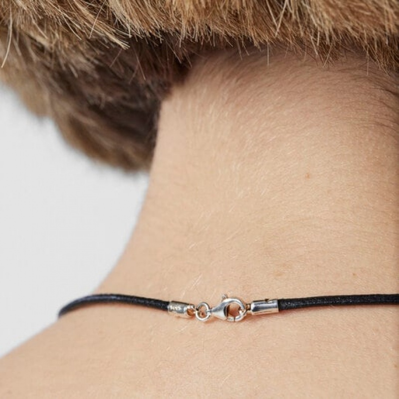 Řetízkový Popruh Tous Læder Choker With Clasp Černé | CZ-TXMCGE709