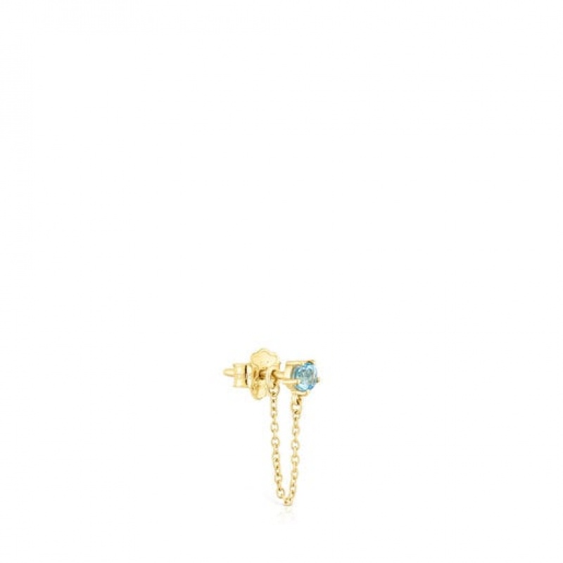 Řetízkový Popruh Tous Single Earring With Topaz Cool Joy Zlaté | CZ-GLZQHS893