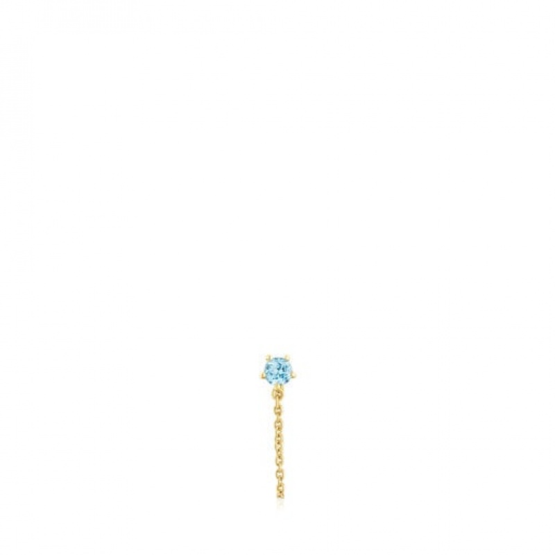 Řetízkový Popruh Tous Single Earring With Topaz Cool Joy Zlaté | CZ-GLZQHS893